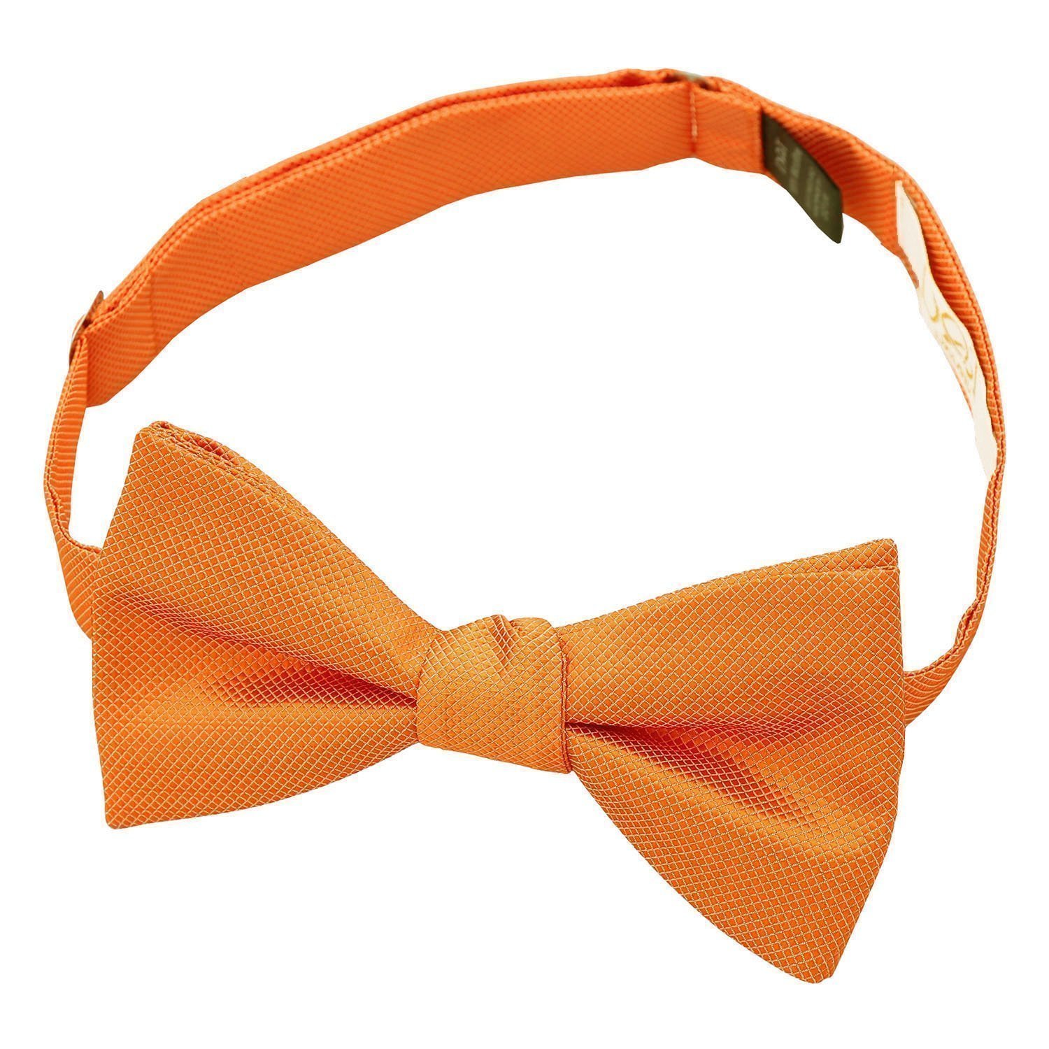 Celosia Orange Solid Check Self Tie Bow Tie Celosia Orange Solid Check Self Tie Bow Tie