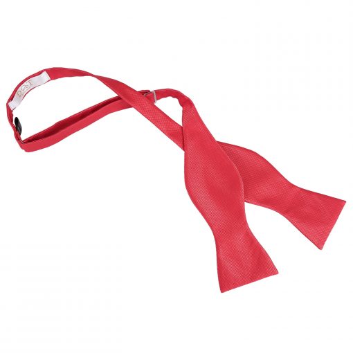 Red Solid Check Self Tie Thistle Bow Tie