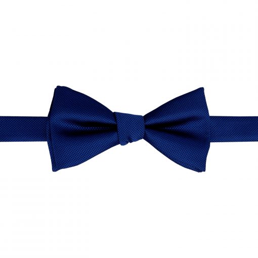 Royal Blue Solid Check Self Tie Bow Tie