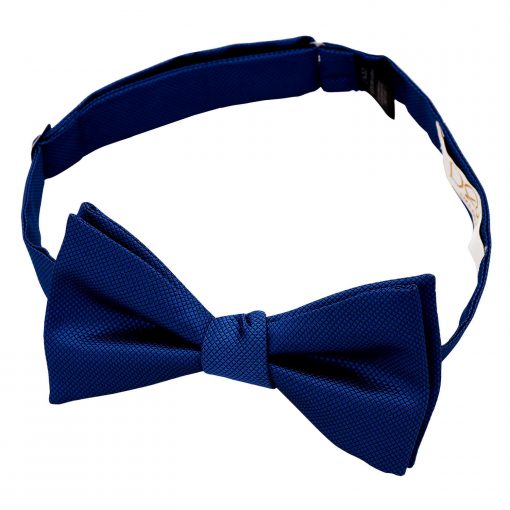 Royal Blue Solid Check Self Tie Bow Tie
