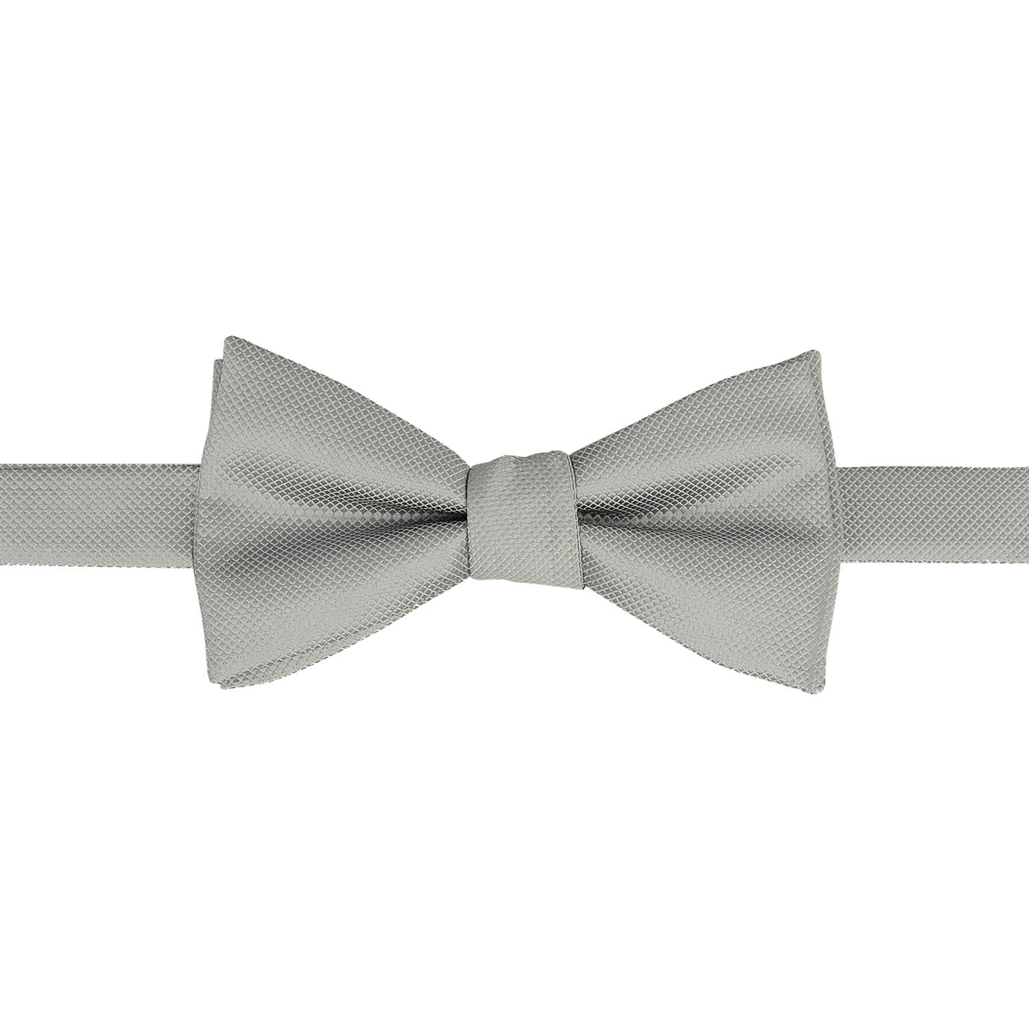 Silver Solid Check Self Tie Bow Tie Silver Solid Check Self Tie Bow Tie
