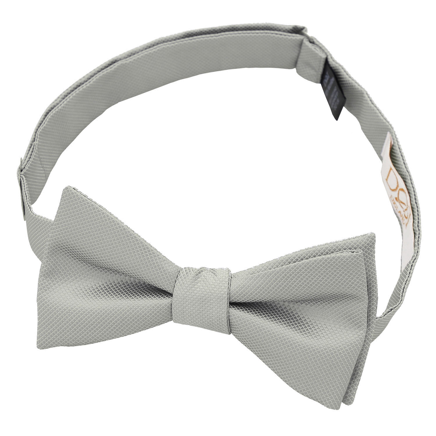 Silver Solid Check Self Tie Bow Tie Silver Solid Check Self Tie Bow Tie