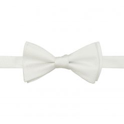 White Solid Check Self Tie Thistle Bow Tie