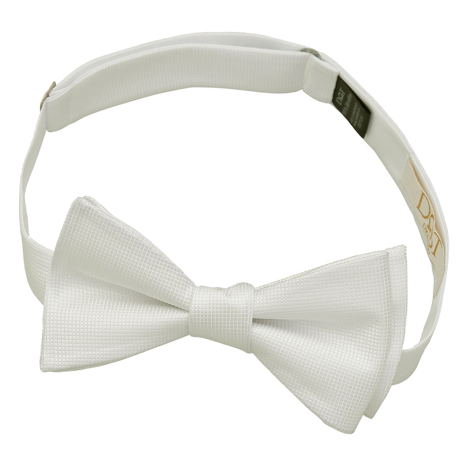 White Solid Check Self Tie Bow Tie White Solid Check Self Tie Bow Tie