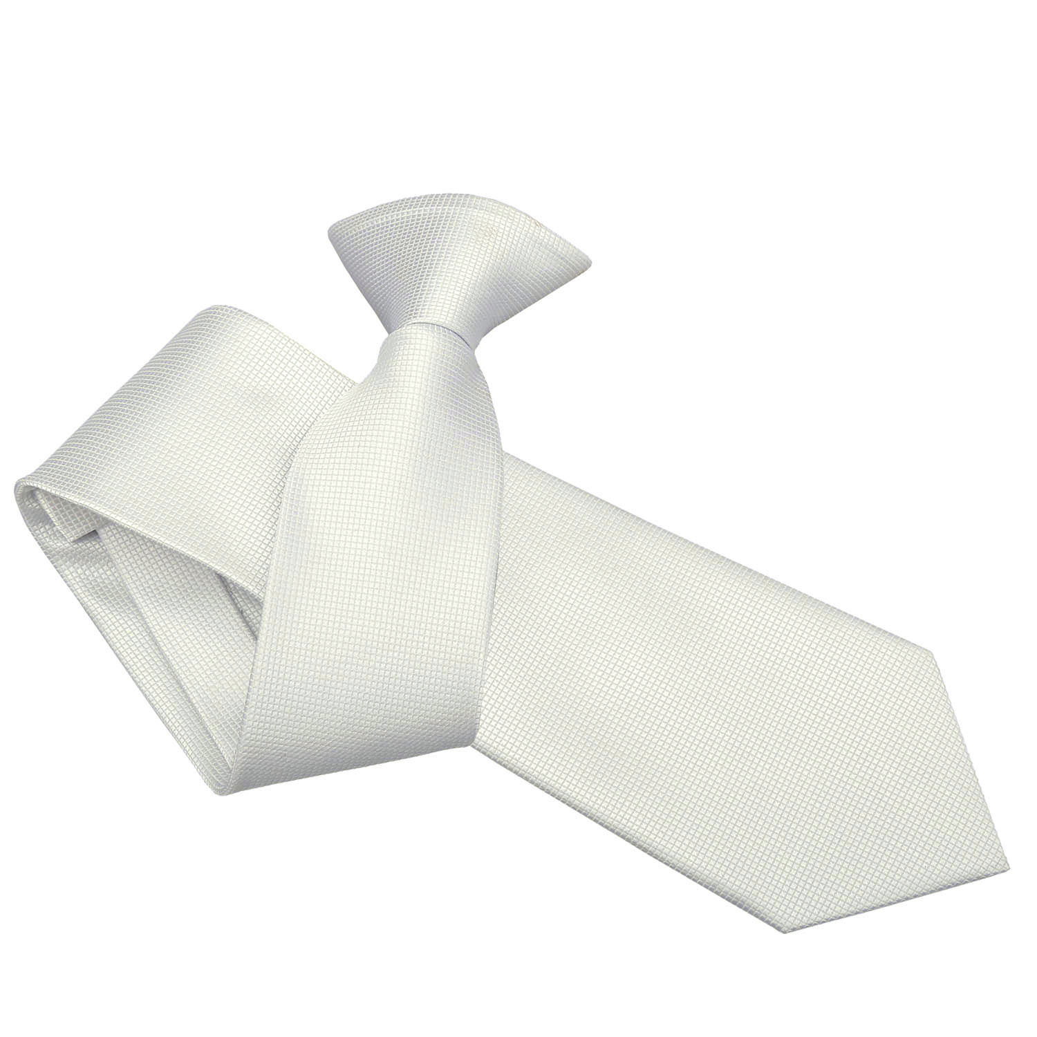 White Solid Check Clip On Slim Tie White Solid Check Clip On Slim Tie
