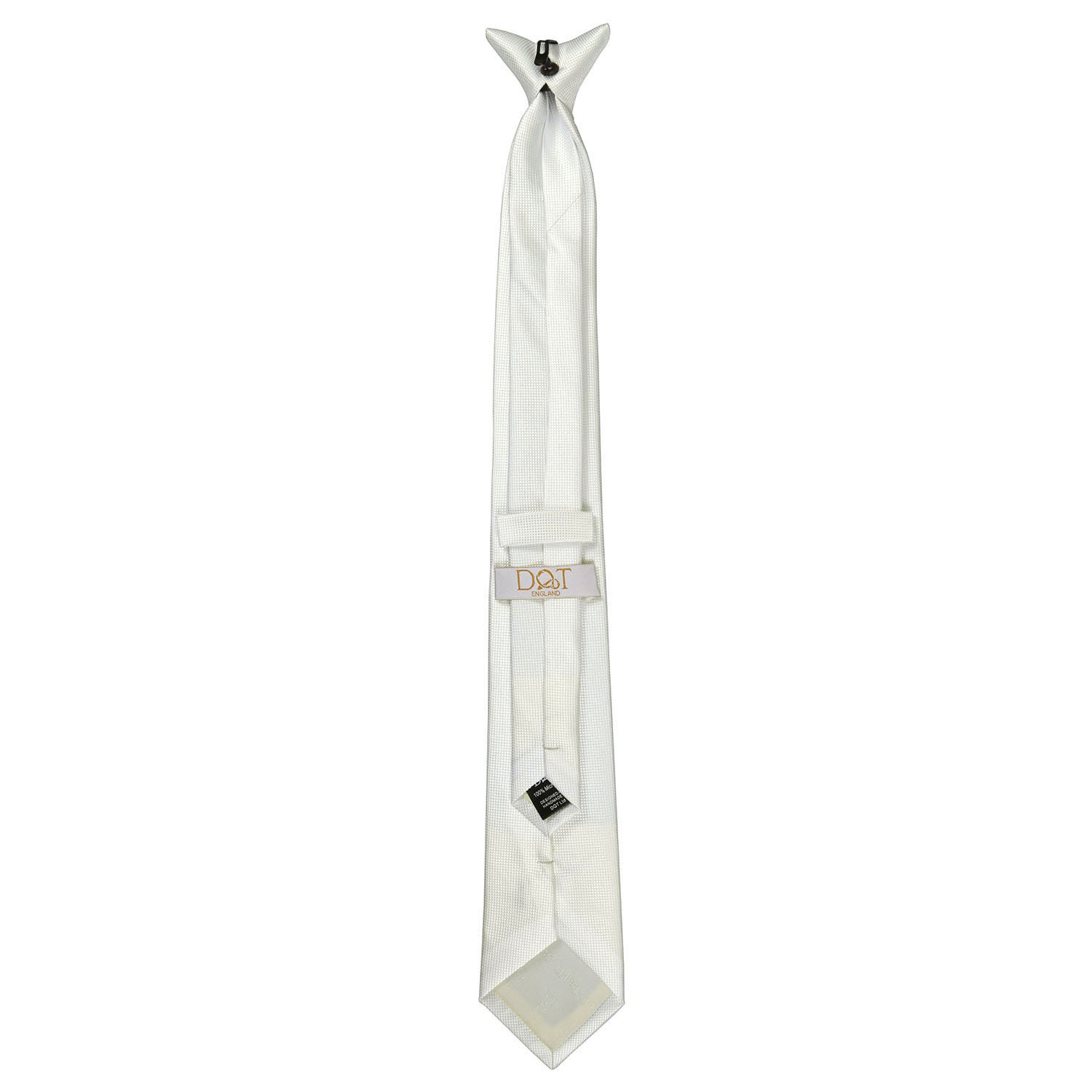 White Solid Check Clip On Slim Tie White Solid Check Clip On Slim Tie
