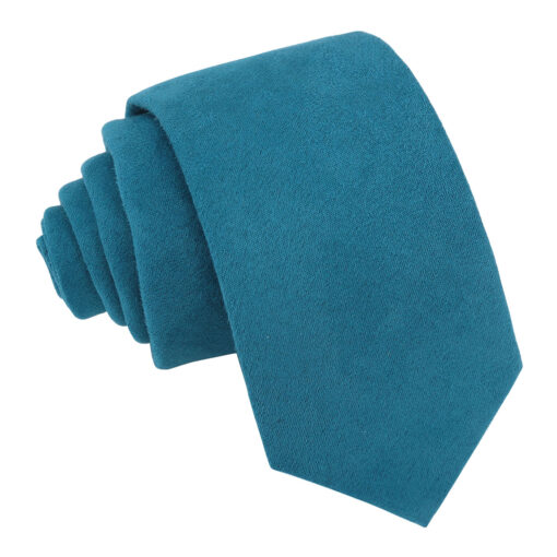 Cerulean Blue Suede Pre-Tied Bow Tie