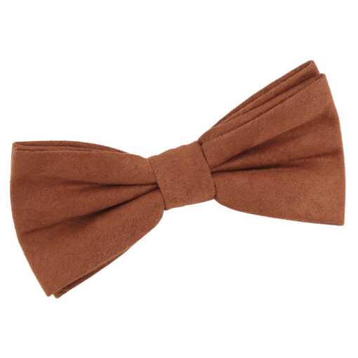 Toffee Brown Suede Pre-Tied Thistle Bow Tie