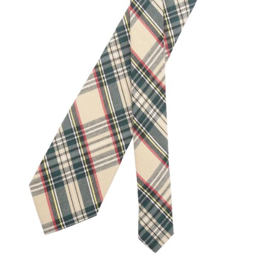 Beige Tartan Plaid Modern Classic Tie