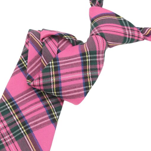 Pink Tartan Plaid Tie