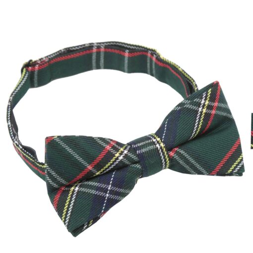 Green Tartan Plaid Pre-Tied Bow Tie