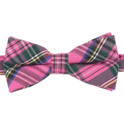Pink Tartan Plaid Pre-Tied Bow Tie