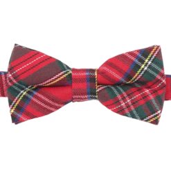 Red Royal Stewart Tartan Plaid Pre-Tied Bow Tie