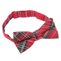 Red Royal Stewart Tartan Plaid Pre-Tied Bow Tie