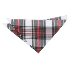 White Tartan Plaid Lapel Pin