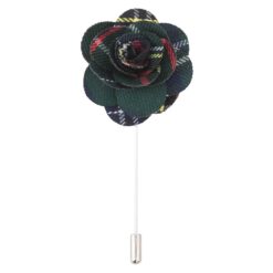 Green Tartan Plaid Lapel Pin