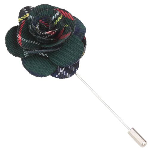 Green Tartan Plaid Lapel Pin