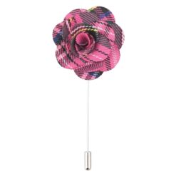 Pink Tartan Plaid Lapel Pin