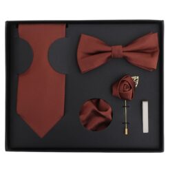 Aubergine Purple Plain Twill Tie 5pc Gift Box Set