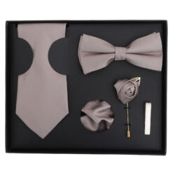 Aubergine Purple Plain Twill Tie 5pc Gift Box Set
