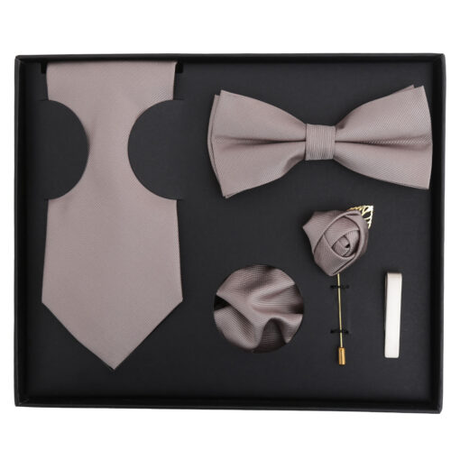 Aubergine Purple Plain Twill Tie 5pc Gift Box Set