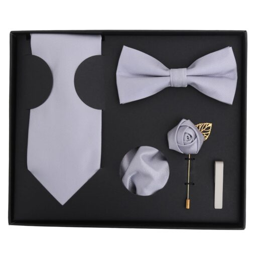 Aubergine Purple Plain Twill Tie 5pc Gift Box Set
