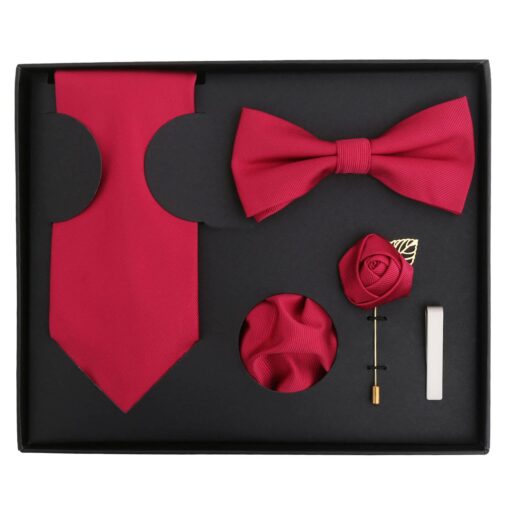 Aubergine Purple Plain Twill Tie 5pc Gift Box Set