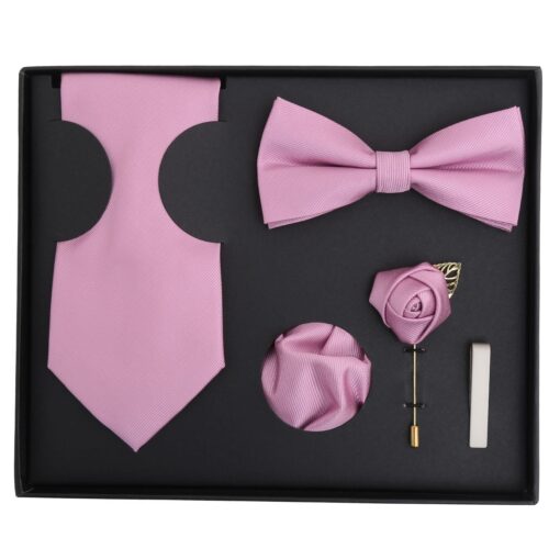 Aubergine Purple Plain Twill Tie 5pc Gift Box Set