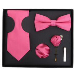 Aubergine Purple Plain Twill Tie 5pc Gift Box Set