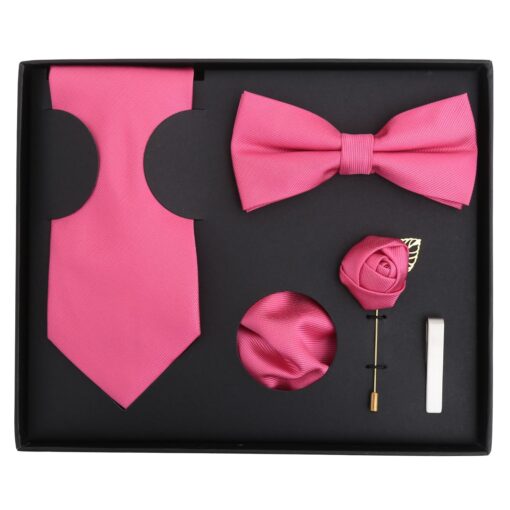 Aubergine Purple Plain Twill Tie 5pc Gift Box Set