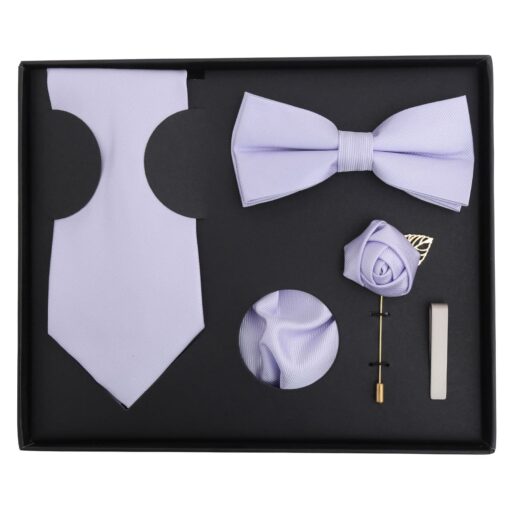 Aubergine Purple Plain Twill Tie 5pc Gift Box Set