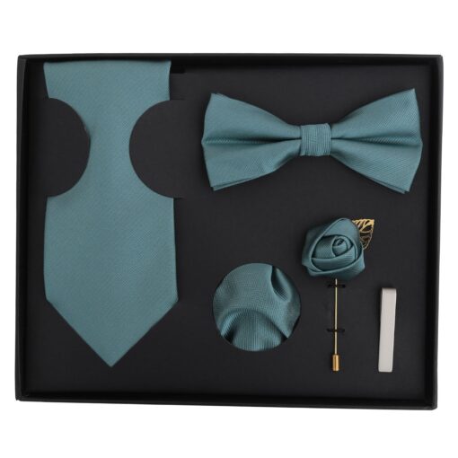 Aubergine Purple Plain Twill Tie 5pc Gift Box Set