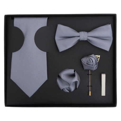 Aubergine Purple Plain Twill Tie 5pc Gift Box Set