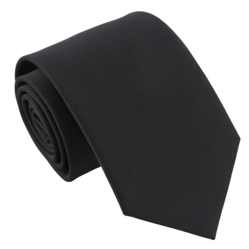 Black Plain Twill Modern Classic Tie