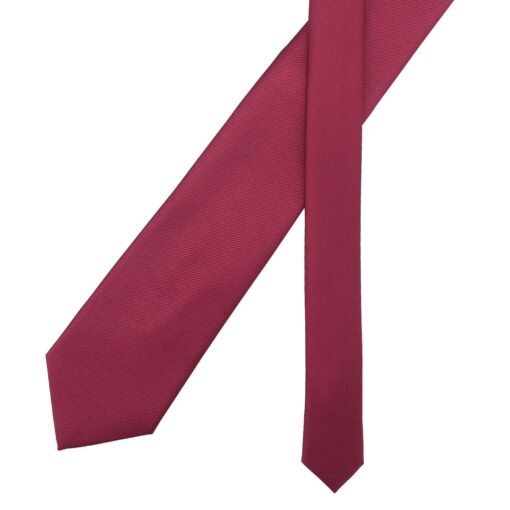 Burgundy Plain Twill Modern Classic Tie