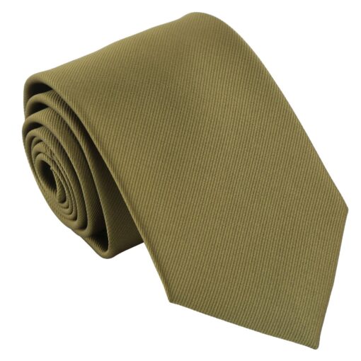 Olive Green Plain Twill Modern Classic Tie