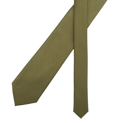 Olive Green Plain Twill Modern Classic Tie