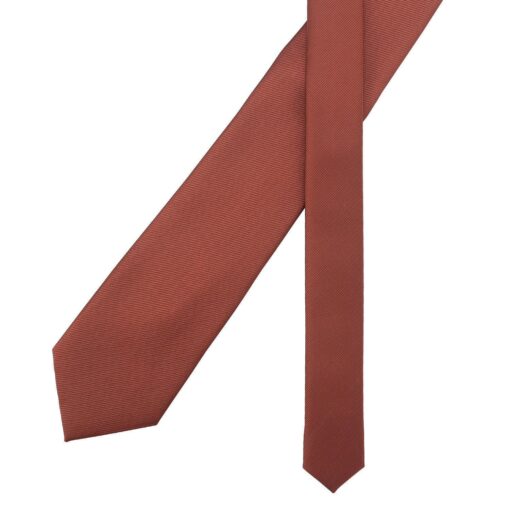 Chocolate Brown Plain Twill Modern Classic Tie