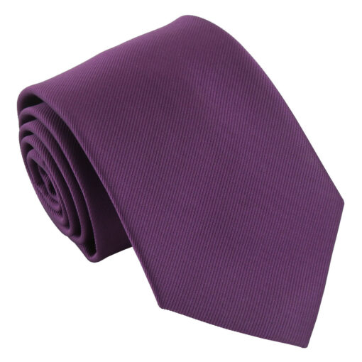 Aubergine Purple Plain Twill Modern Classic Tie