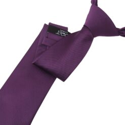 Aubergine Purple Plain Twill Modern Classic Tie