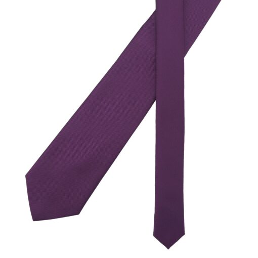 Aubergine Purple Plain Twill Modern Classic Tie