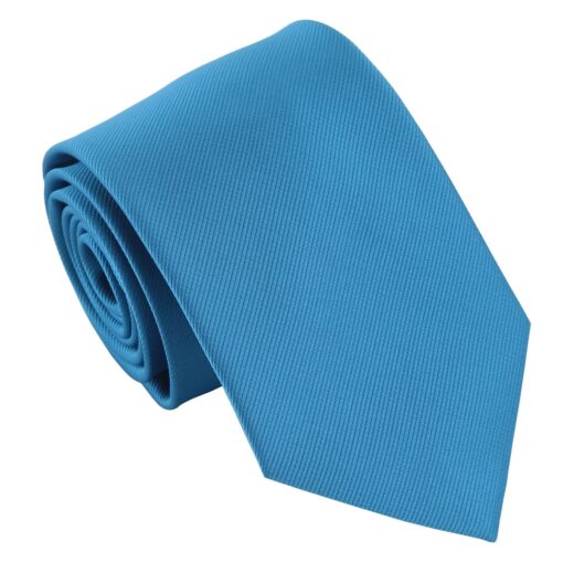 Azure Blue Plain Twill Modern Classic Tie