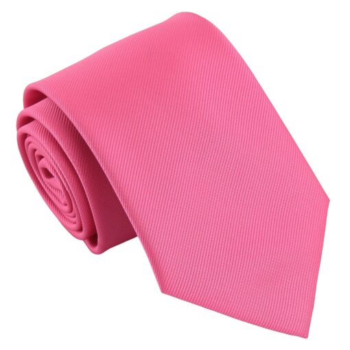 Fuchsia Pink Plain Twill Modern Classic Tie