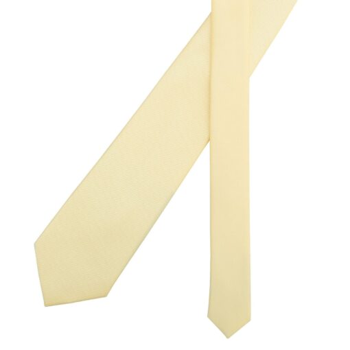 Pale Yellow Plain Twill Modern Classic Tie