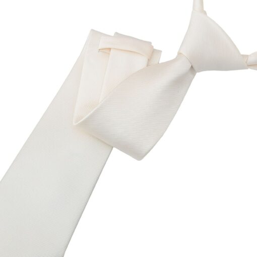 Pearled Ivory Plain Twill Modern Classic Tie