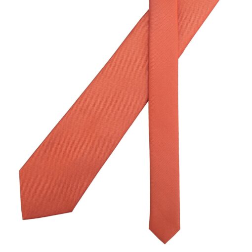 Terracotta Orange Plain Twill Modern Classic Tie