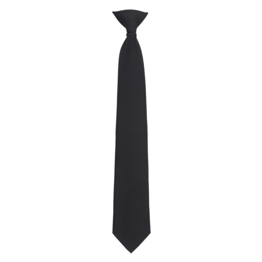 Black Plain Twill Clip On Tie