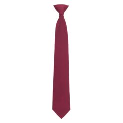 Burgundy Plain Twill Clip On Tie