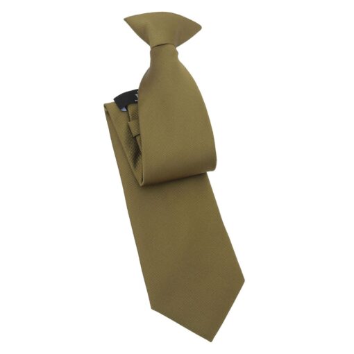 Olive Green Plain Twill Clip On Tie