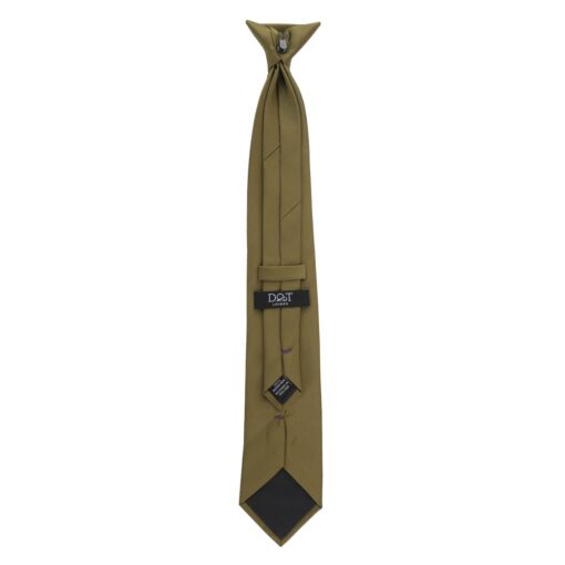 Olive Green Plain Twill Clip On Tie